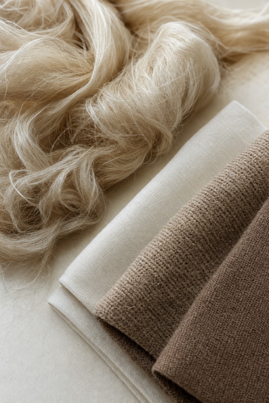 Close detail of woven mulberry silk showing a hand-rolled hem