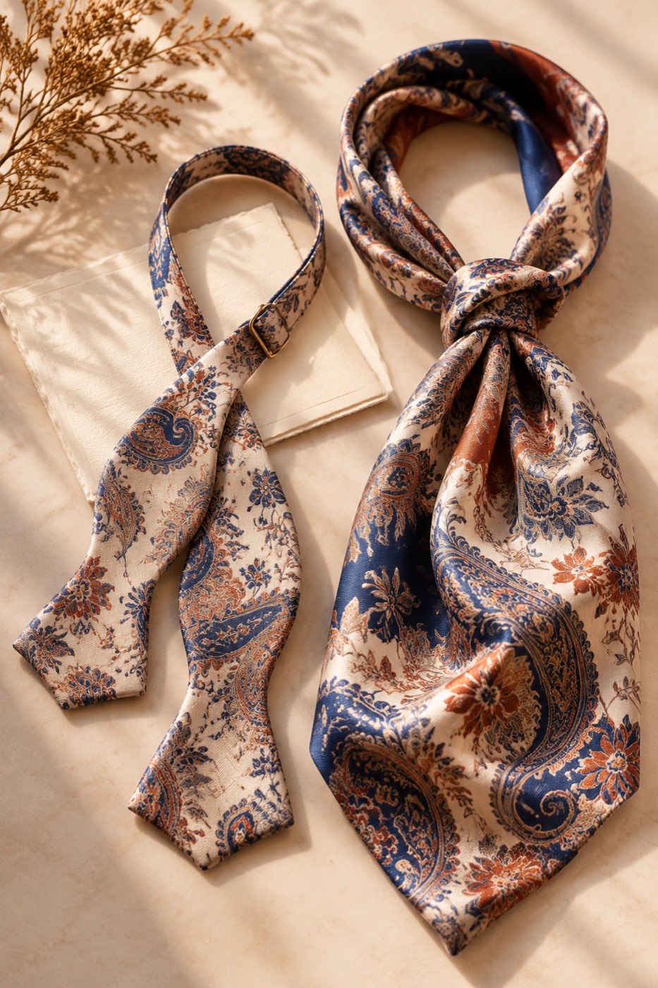 Bow Tie & Cravat Set — Tailored Jacquard-Look